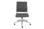 Aster Gray Faux Leather Low Back Armless Rolling Office Desk Chair - Signature