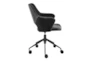 Danya Black Faux Leather + Fabric Rolling Office Desk Chair - Detail