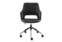 Danya Black Faux Leather + Fabric Rolling Office Desk Chair - Signature