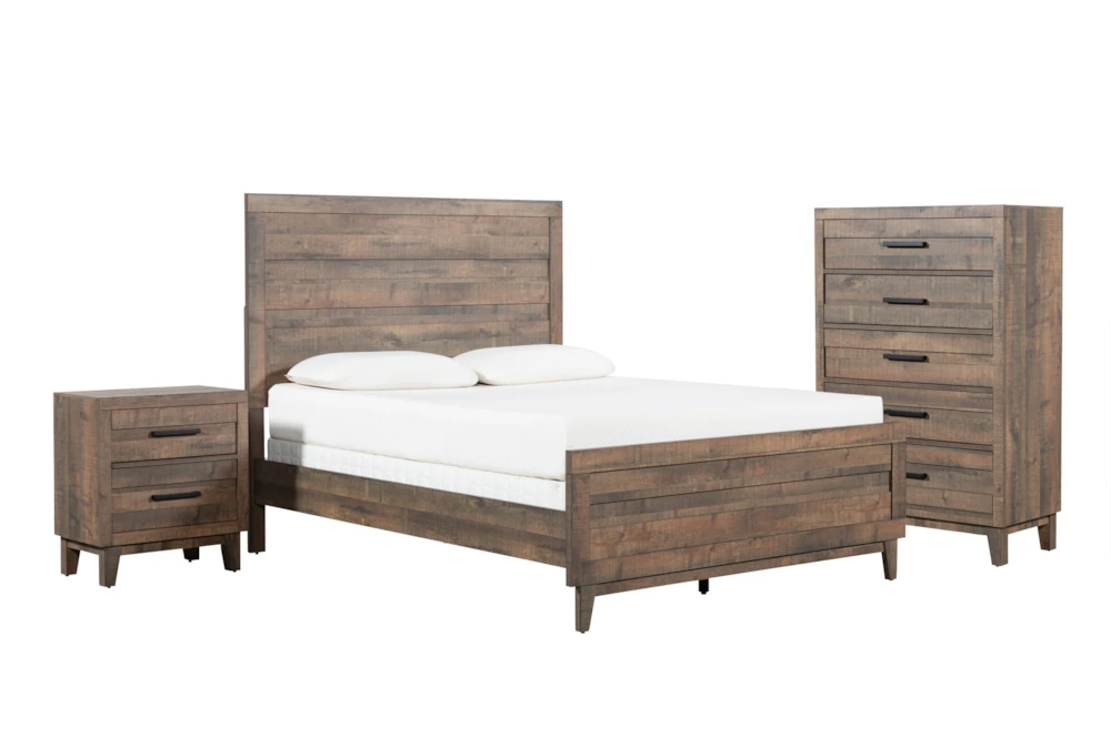Ranier Queen Wood 3 Piece Bedroom Set With Chest & Nightstand