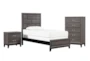 Finley Grey Twin Wood 3 Piece Bedroom Set With Chest & Nightstand - Signature