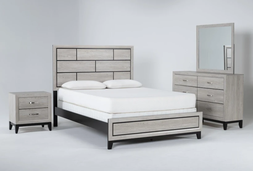 Finley White Full Wood 4 Piece Bedroom Set With Dresser, Mirror & Nightstand - 360