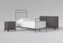 Kyrie Black Twin Metal Panel 3 Piece Bedroom Set With Finley Grey II Dresser & Nightstand - Signature