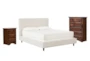 Dean Sand Twin Upholstered Panel 3 Piece Bedroom Set With Sedona II Chest Of Drawers & Nightstand - Signature