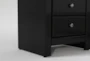 Dean Charcoal Twin Upholstered Panel 3 Piece Bedroom Set With Summit Black II Chest Of Drawers & Nightstand - Detail