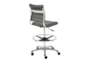Aster Gray Faux Leather Adjustable Height Drafting Rolling Office Desk Stool - Detail