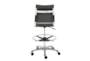 Aster Gray Faux Leather Adjustable Height Drafting Rolling Office Desk Stool - Detail
