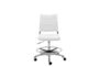 Aster White Faux Leather Adjustable Height Drafting Rolling Office Desk Stool - Signature
