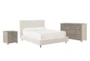 Dean Sand Twin Upholstered Panel 3 Piece Bedroom Set With Morgan II Dresser & Nightstand - Signature