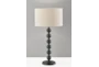 28" Black Rubberwood Stacked Orb Table Lamp - Signature
