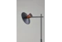 56" Black + Walnut Led Floor Lamp With Dimmer Switch - Detail