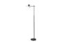 56" Black + Walnut Led Floor Lamp With Dimmer Switch - Signature