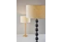 28" Natural Rubberwood Stacked Orb Table Lamp - Room