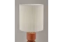 28" Walnut Oak Wood Table Lamp With Pleated Shade - Detail