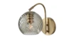 10" Antique Brass + Swirled Smoke Glass Arc Wall Sconce With Compatible Wall Dimmers - Signature