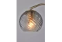 19" Antique Brass + Swirled Smoke Glass Arc Table Lamp - Detail