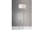 65" Antique Brass + Marble Capsule Shape Floor Lamp With Glass Table Top - Detail