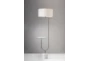 65" Polished Silver Nickel + Marble Capsule Shape Floor Lamp With Glass Table Top - Detail