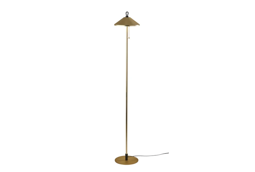 54" Antique Brass Coolie Dome Led Task Floor Lamp - 360
