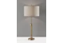 35" Antique Bronze + Linen Shade Classic Adustable Table Lamp - Detail