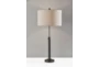 35" Antique Brass + Linen Shade Classic Adustable Table Lamp - Detail