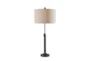 35" Antique Brass + Linen Shade Classic Adustable Table Lamp - Signature