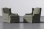 Bailey Neutral Flare Arm Wing Skirted Swivel Glider Set Of 2 - Signature