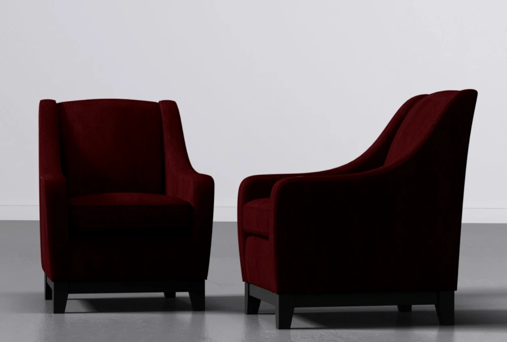 Riko II Burgundy Accent Arm Chair Set Of 2