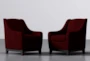 Riko II Burgundy Accent Arm Chair Set Of 2 - Signature