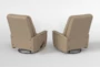 Rogan II Leather Cafe Latte Swivel Glider Recliner Set Of 2 - Back