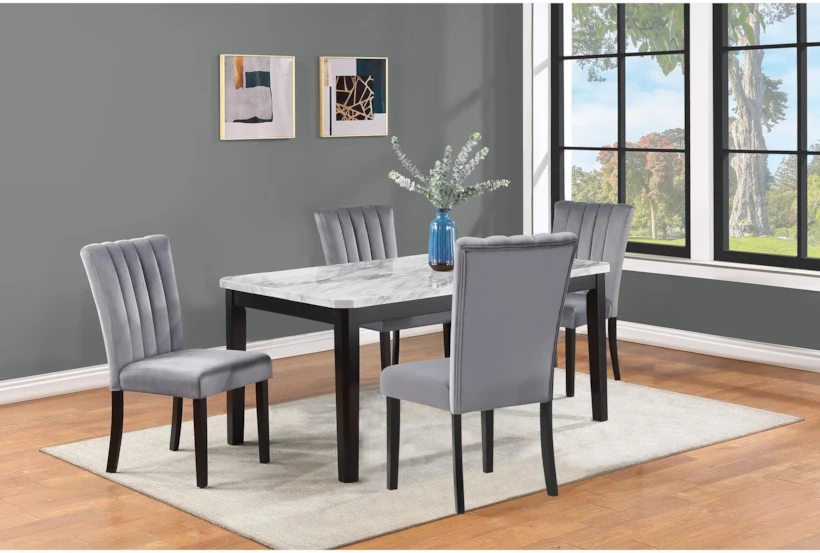 Pascual 64" Dining With Side Chair Set For 4 - 360