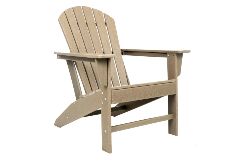 Taupe Resin Outdoor Adirondack Chair with Arms - 360
