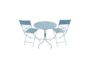 Blue Metal Outdoor Folding Bistro Table And Chair Set For 2 - Back
