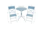 Blue Metal Outdoor Folding Bistro Table And Chair Set For 2 - Detail