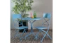 Blue Metal Outdoor Folding Bistro Table And Chair Set For 2 - Room