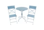 Blue Metal Outdoor Folding Bistro Table And Chair Set For 2 - Signature