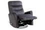 Gannon Charcoal Fabric Manual Swivel Glider Recliner with Adjustable Headrest - Detail
