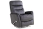 Gannon Charcoal Fabric Manual Swivel Glider Recliner with Adjustable Headrest - Side