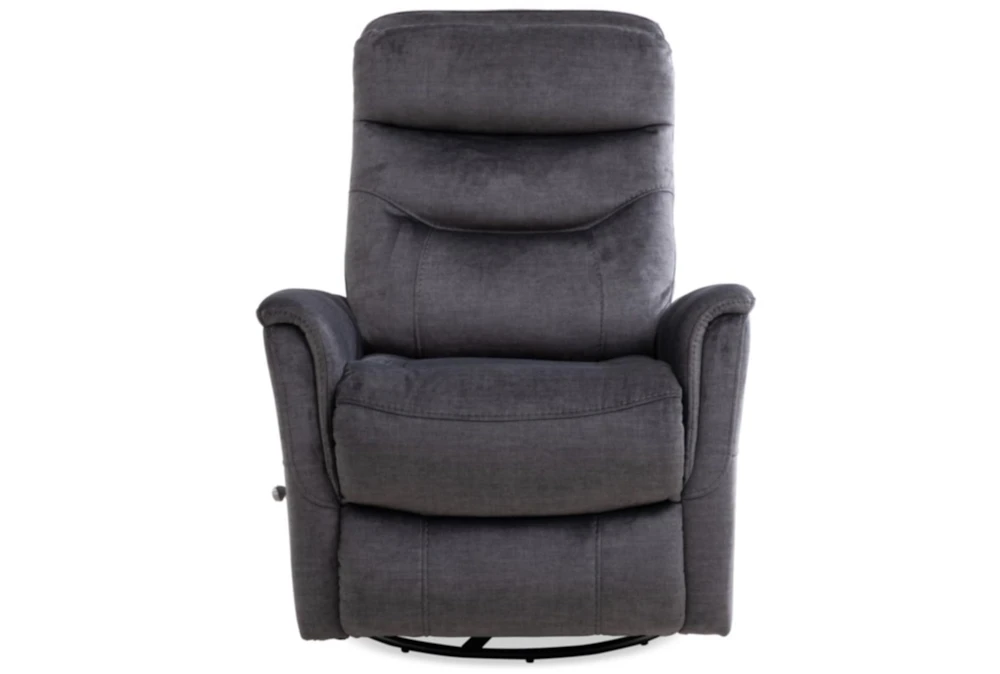 Gannon Charcoal Fabric Manual Swivel Glider Recliner with Adjustable Headrest