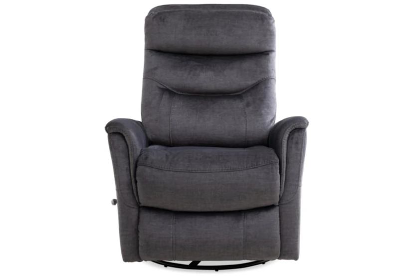 Gannon Charcoal Fabric Manual Swivel Glider Recliner with Adjustable Headrest - 360