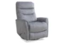 Gannon Silver Grey Fabric Manual Swivel Glider Recliner with Adjustable Headrest - Side