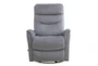 Gannon Silver Grey Fabric Manual Swivel Glider Recliner with Adjustable Headrest - Signature