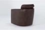 Churchill Espresso Leather Swivel Barrel Arm Chair, Set of 2 - Side