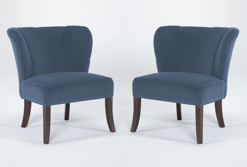Krista Blue Accent Chair, Set of 2 - 360
