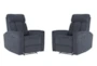 Halo II Blue Power Wallaway Recliner with Power Headrest & USB , Set of 2 - Signature