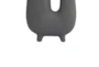 8" Black Speckled Ceramic Abstract U Shaped Footed Vase - Detail