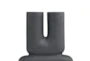 15" Black Speckled Ceramic Abstract U Shaped Vase - Detail