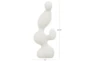 18" White Speckled Polystone Abstract Curved Shape Sculpture - Detail