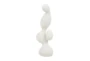 18" White Speckled Polystone Abstract Curved Shape Sculpture - Material