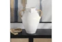19" White Ceramic Amphora Vase With Rattan Wrap Detail - Room